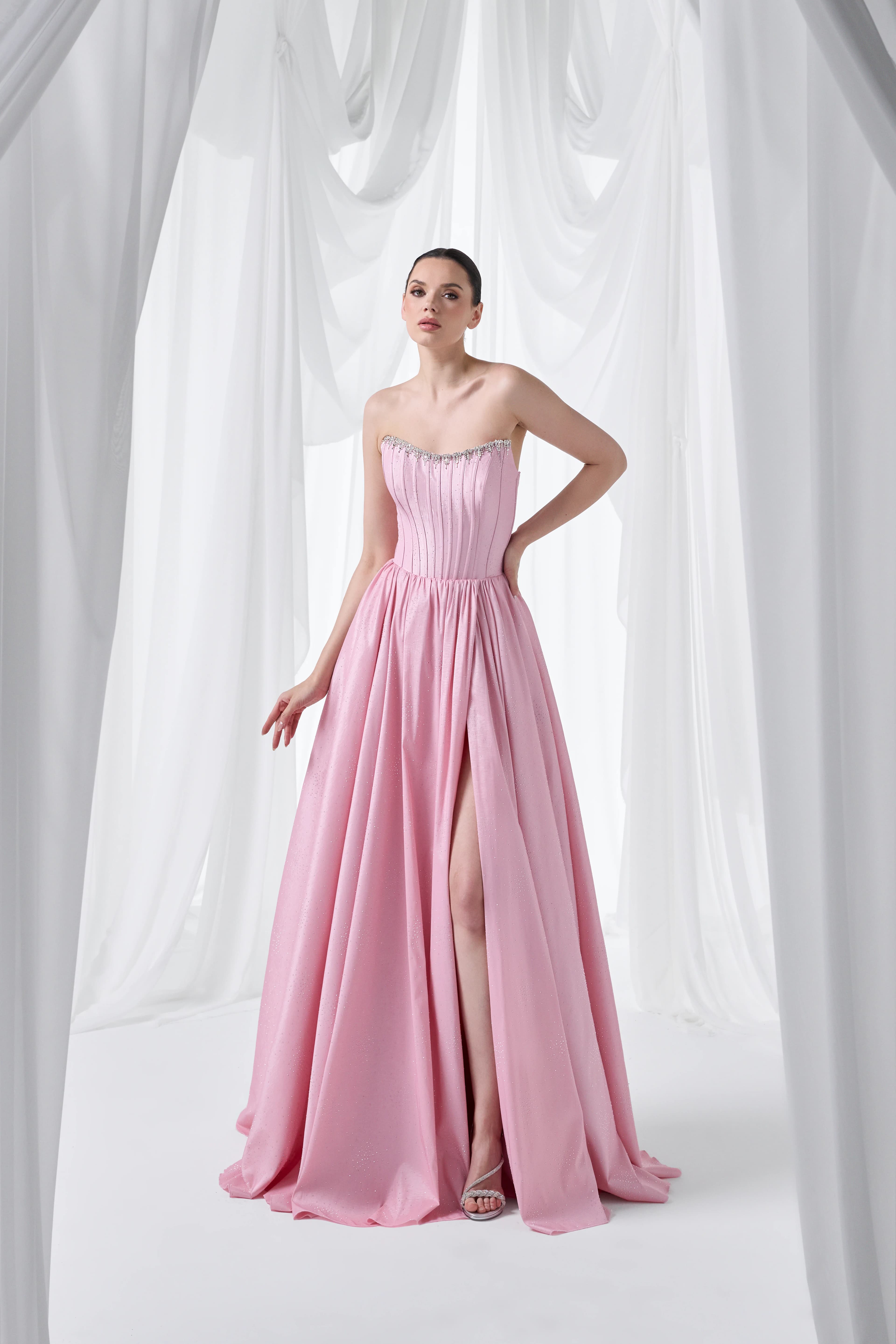 Korse Detaylı Kabarık Elbise