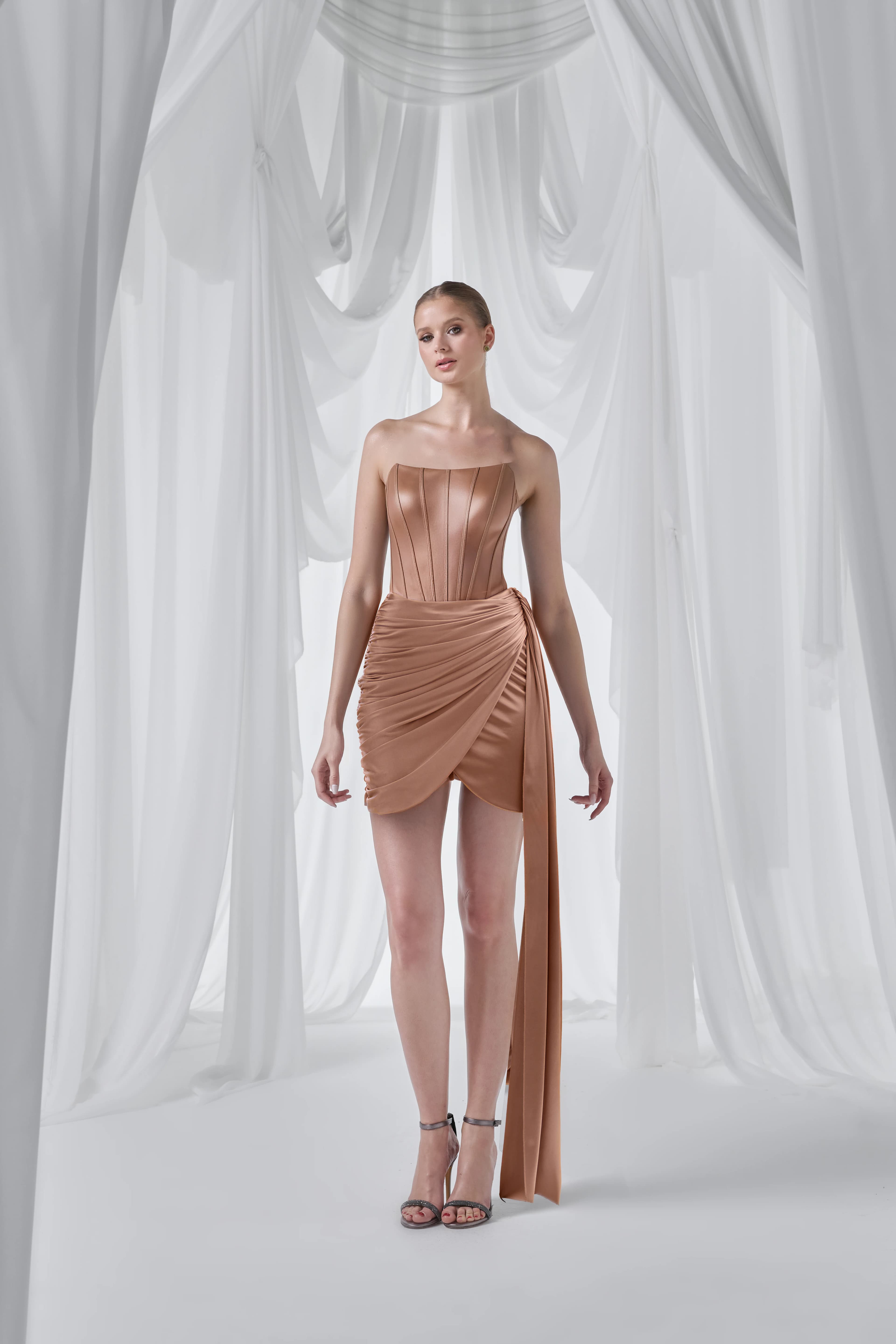 Korseli, Mini Saten Elbise